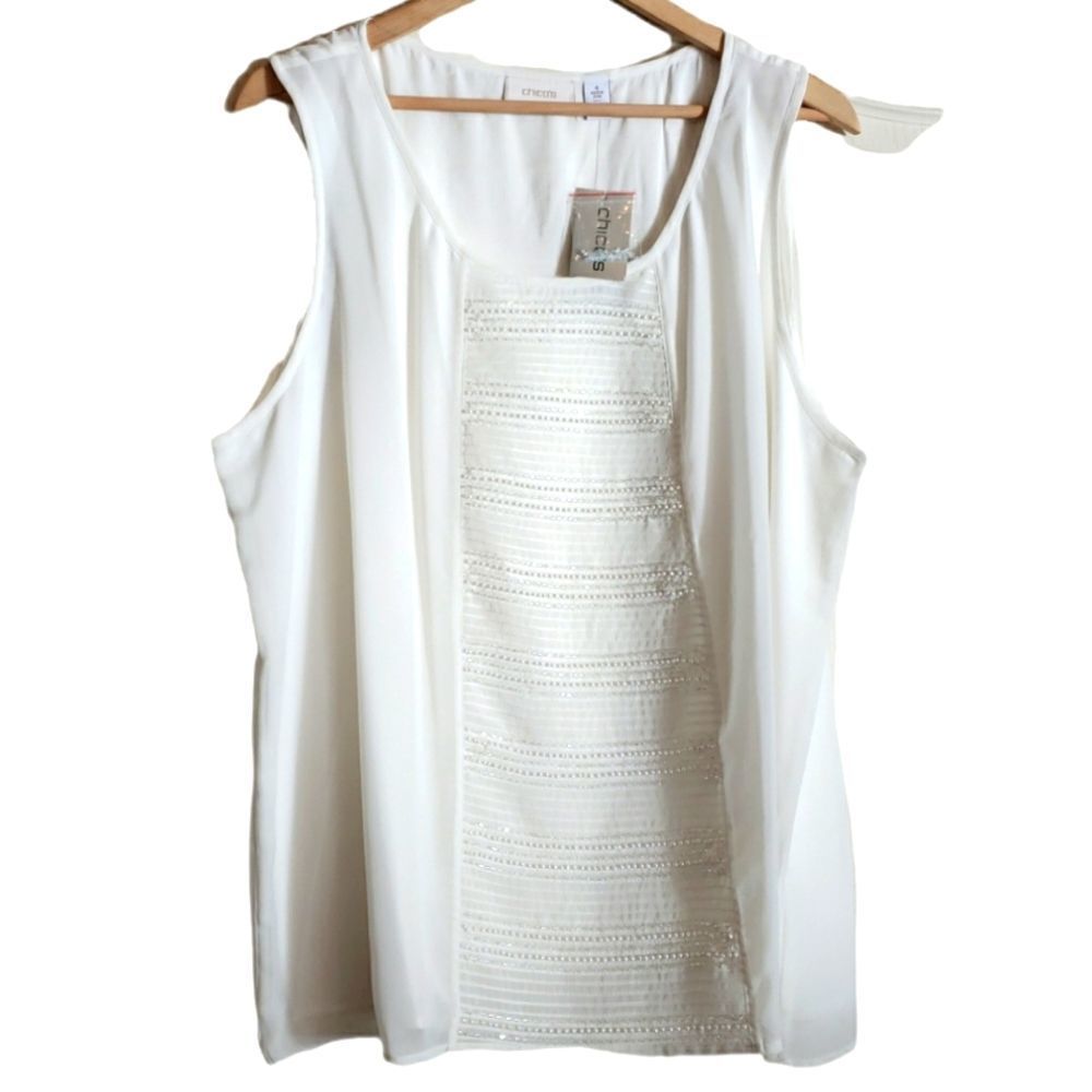 Hand beaded Gorgeous Chico's tank top.